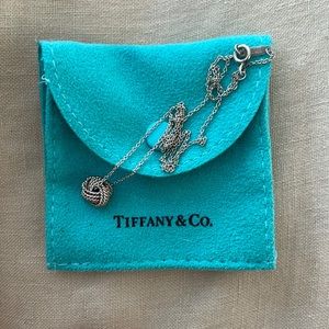 Tiffany & Co Sterling Silver Knot Pendant Necklace